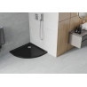 Mexen Flat brodzik půlkruhový slim 100 x 100 cm, černý, sifon chrom - 41701010