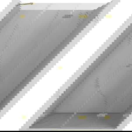 Mexen Lunar-F sprchové dveře skládací pravé 135 cm, transparentní, zlaté kartáčované - 836S-135-050-55-00-P