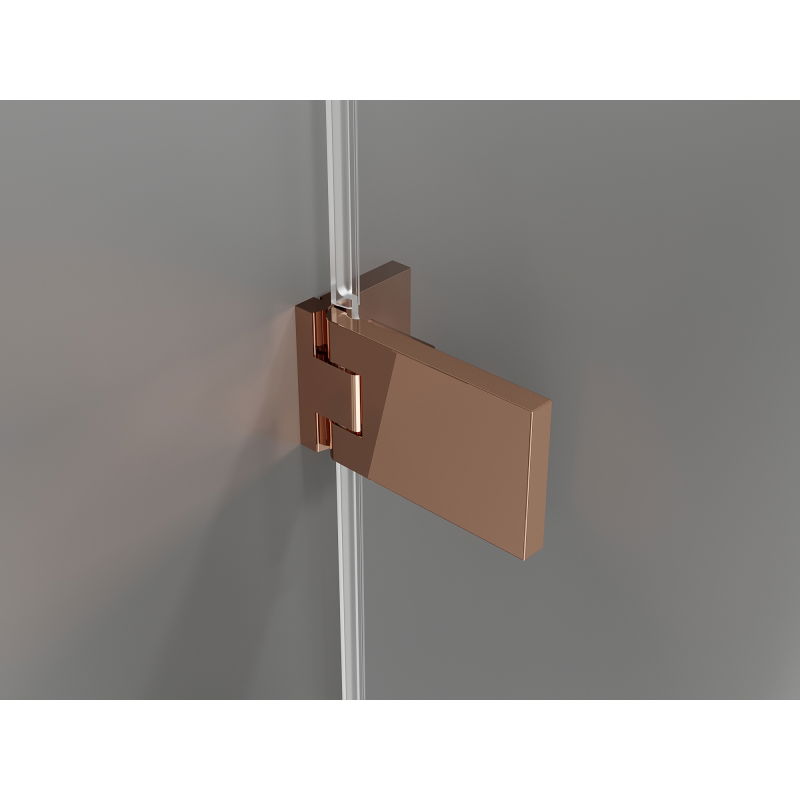 Mexen Lunar-F skládací sprchové dveře pravé 135 cm, průhledné, růžové zlato - 836S-135-050-60-00-P