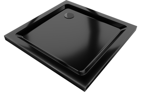 Mexen Flat čtvercová vanička slim 70 x 70 cm, černá, sifon černý - 40707070B