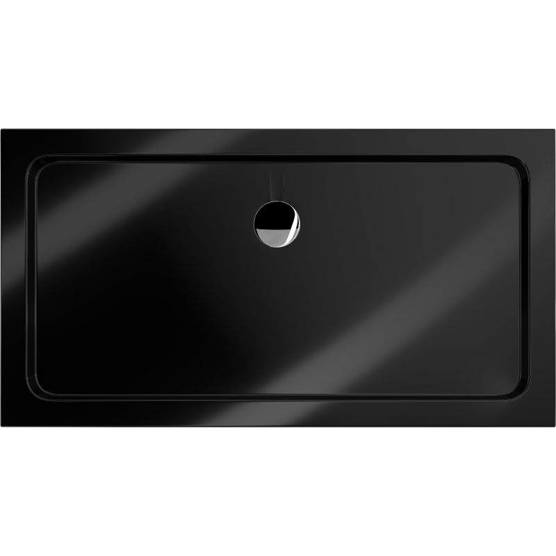 Mexen Flat obdélníkový sprchový tác slim 130 x 70 cm, černý, sifon chrom - 40707013