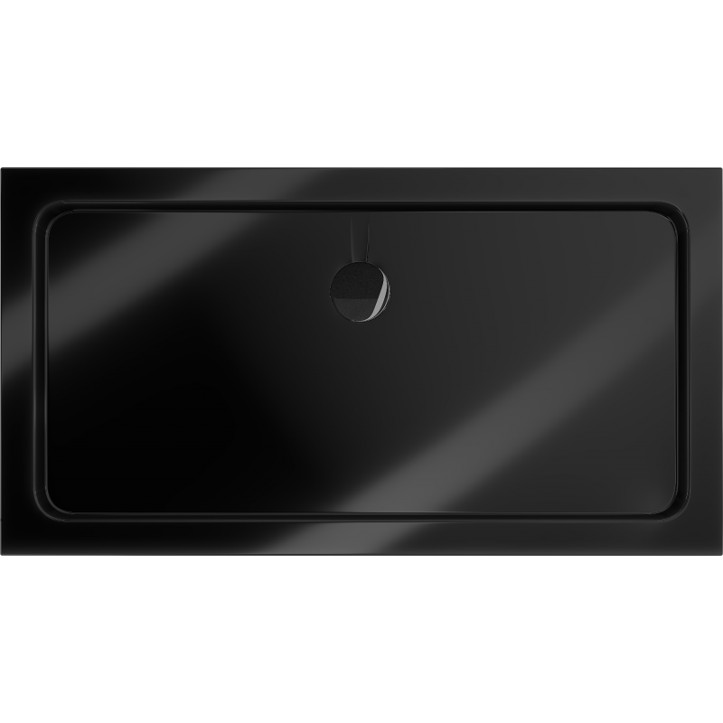 Mexen Flat obdélníkový sprchový kout slim 120 x 70 cm, černý, sifon černý - 40707012B