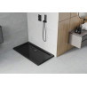 Mexen Flat obdélníkový sprchový kout slim 120 x 70 cm, černý, černý sifon - 40707012B