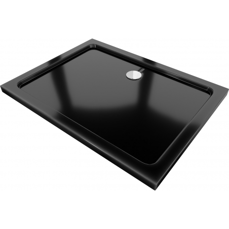 Mexen Flat obdélníkový sprchový kout slim 110 x 90 cm, černý, sifon chrom - 40709011