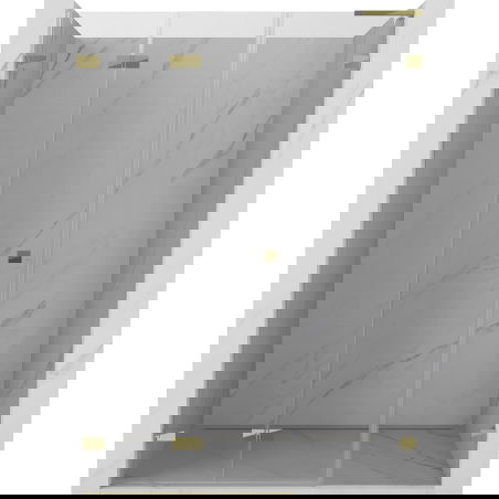 Mexen Lunar-F L sprchové dveře skládací levé 135 cm, transparentní, zlaté - 836SL-135-050-50-00-L