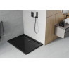 Mexen Flat obdélníkový sprchový kout slim 140 x 90 cm, černý, černý sifon - 40709014B