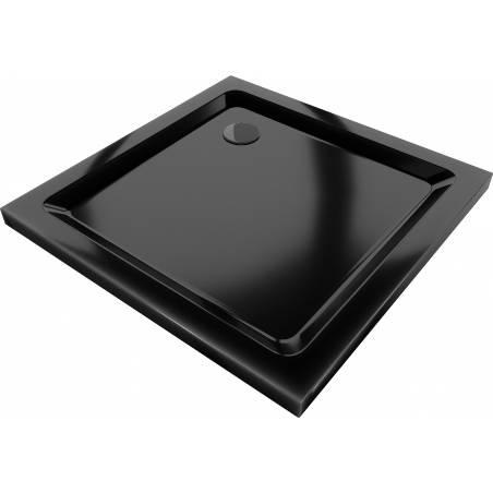 Mexen Flat čtvercový sprchový kout slim 100 x 100 cm, černý, černý sifon - 40701010B