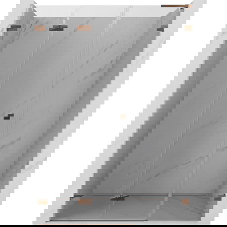 Mexen Lunar-F L skládací sprchové dveře levé 140 cm, transparentní, růžové zlato - 836SL-140-050-60-00-L