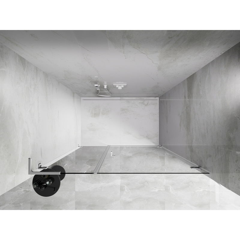 Mexen Lunar-B L sprchové dveře výklopné pravé 125 cm, transparentní, bílé - 832SL-125-050-20-00-P