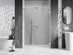 Mexen Lunar-B sprchové dveře otevírací pravé 145 cm, transparentní, bílé - 832S-145-050-20-00-P