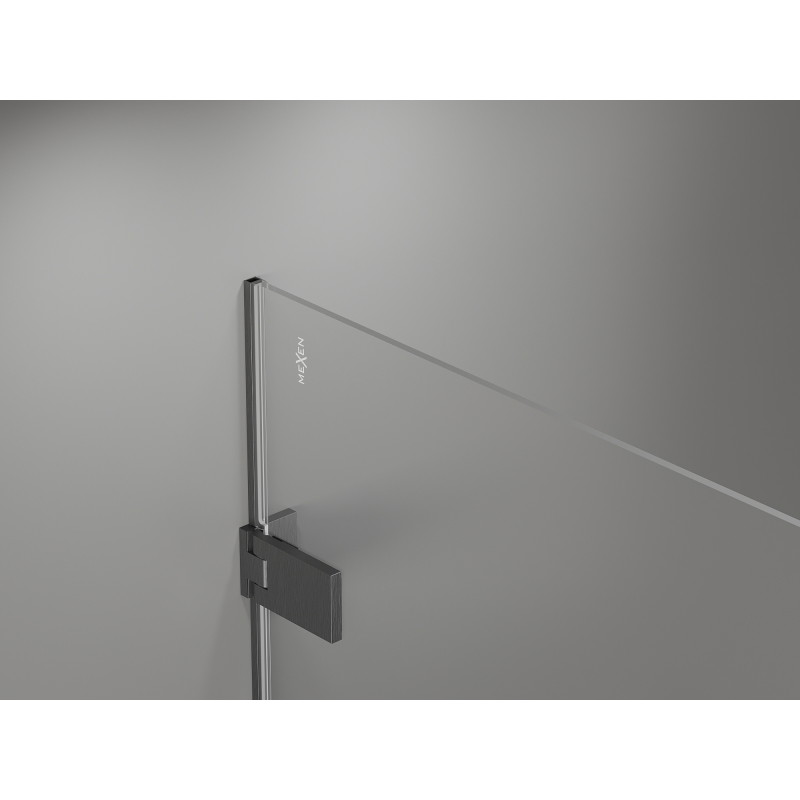 Mexen Lunar-F L zlamovací sprchové dveře levé 130 cm, transparentní, gun gray kartáčovaný - 836SL-130-050-66-00-L