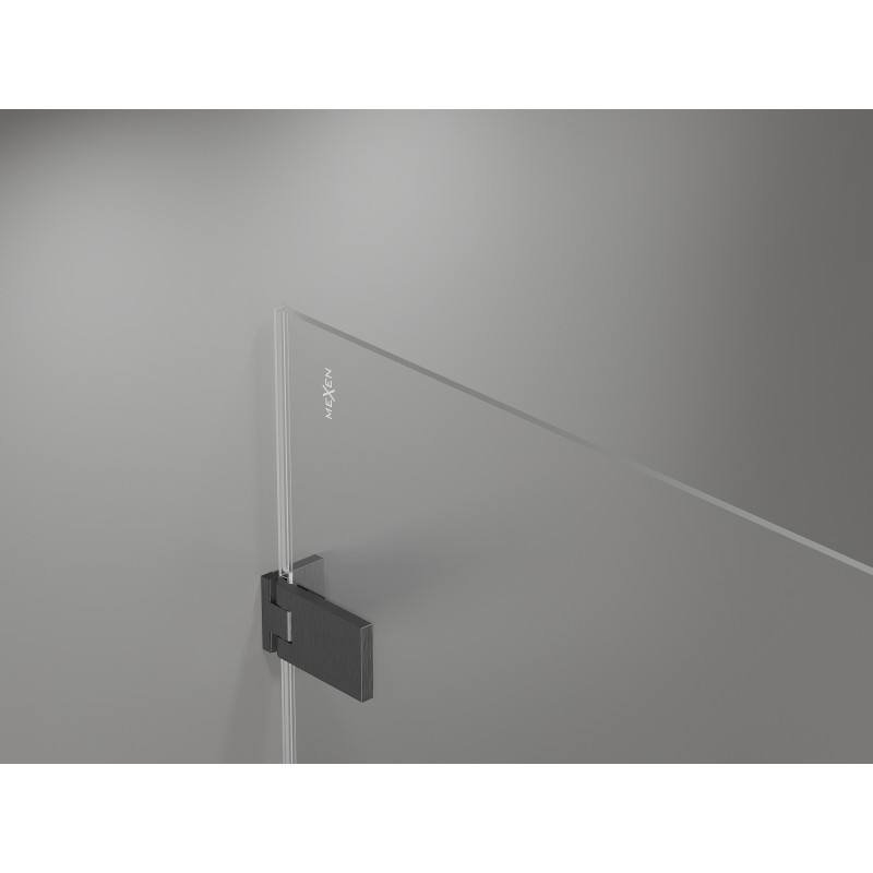 Mexen Lunar-F L zlamovací sprchové dveře levé 130 cm, transparentní, gun gray kartáčovaný - 836SL-130-050-66-00-L
