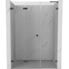 Mexen Lunar-F L zlamovací sprchové dveře levé 130 cm, transparentní, gun gray kartáčovaný - 836SL-130-050-66-00-L