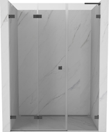 Mexen Lunar-F L zlamovací sprchové dveře levé 130 cm, transparentní, gun gray kartáčovaný - 836SL-130-050-66-00-L