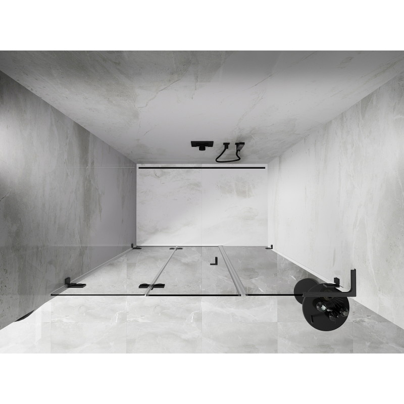 Mexen Lunar-F L zlamovací sprchové dveře levé 130 cm, transparentní, gun gray kartáčovaný - 836SL-130-050-66-00-L