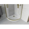 Mexen Rio sprchový kout polokruhový 80 x 80 cm, mrazový, zlatý + vanička Flat, bílá - 863-080-080-50-30-4110G