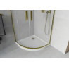 Mexen Rio sprchový kout polokruhový 80 x 80 cm, mrazový, zlatý + vanička Flat, bílá - 863-080-080-50-30-4110G
