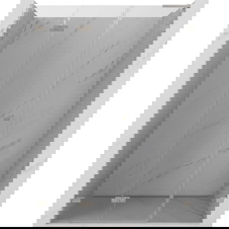 Mexen Lunar-F L skládací sprchové dveře levé 145 cm, transparentní, kartáčovaný nikl - 836SL-145-050-97-00-L