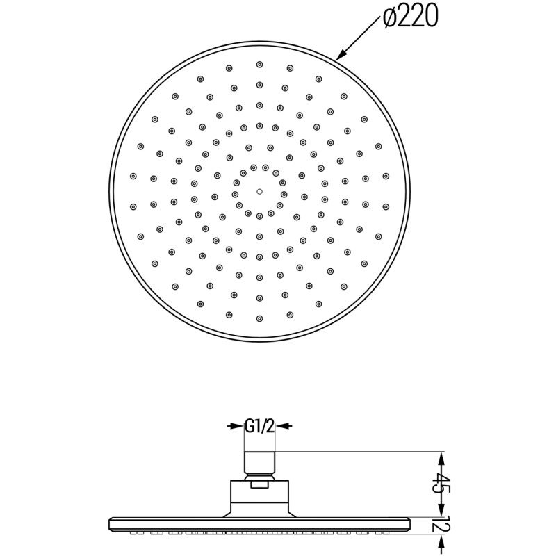 Mexen D-40 hlavová sprcha 22 cm, kartáčovaná gun gray - 79740-66