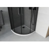 Mexen Rio sprchový kout půlkruhový 90 x 90 cm, grafit, černý + vanička Flat, bílý - 863-090-090-70-40-4110B