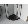 Mexen Rio sprchový kout půlkruhový 80 x 80 cm, matný, černý + vanička Flat, černá - 863-080-080-70-30-4170B