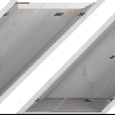 Mexen Lunar-F L sprchové dveře skládací pravé 145 cm, transparentní, růžové zlato - 836SL-145-050-60-00-P