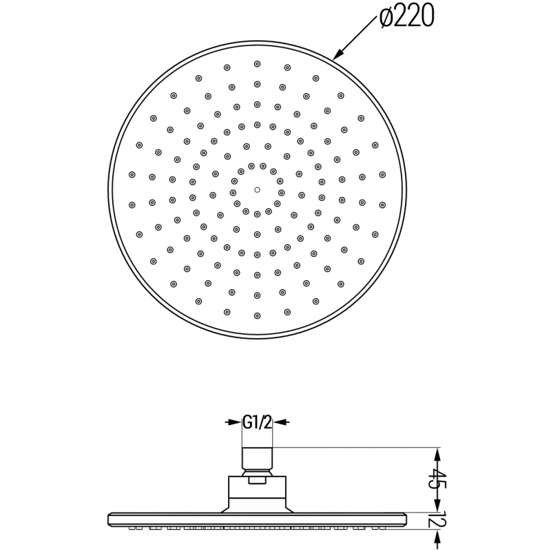 Mexen D-40 hlavová sprcha 22 cm, chrom - 79740-00