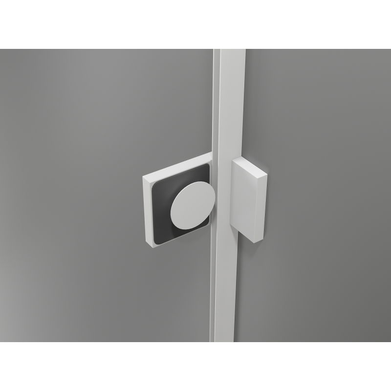 Mexen Lunar sprchové dveře otočné levé 145 cm, průhledné, bílé - 834S-145-050-20-00-L