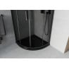 Mexen Rio půlkruhová sprchová kabina 80 x 80 cm, grafitová, černá + vanička Flat, černá 863-080-080-70-40-4170B
