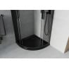 Mexen Rio půlkruhová sprchová kabina 80 x 80 cm, grafitová, černá + vanička Flat, černá 863-080-080-70-40-4170B