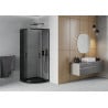 Mexen Rio polokruhová sprchová kabina 90 x 90 cm, grafit, černá + vanička Flat, černá - 863-090-090-70-40-4170B