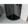 Mexen Rio půlkruhová sprchová kabina 90 x 90 cm, grafit, černá + sprchová vanička Flat, černý - 863-090-090-70-40-4170B