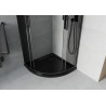 Mexen Rio půlkruhová sprchová kabina 90 x 90 cm, grafit, černá + sprchová vanička Flat, černý - 863-090-090-70-40-4170B