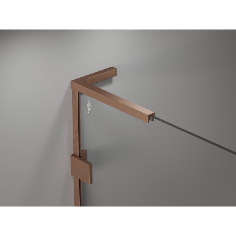 Mexen Lunar-F L skládací sprchové dveře pravé 150 cm, transparentní, kartáčovaná měď - 836SL-150-050-65-00-P