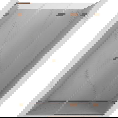 Mexen Lunar-F L skládací sprchové dveře pravé 150 cm, transparentní, kartáčovaná měď - 836SL-150-050-65-00-P