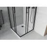 Mexen Rio čtvercový sprchový kout 80 x 80 cm, transparentní, černý + vanička Flat, bílá - 860-080-080-70-00-4010B