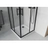 Mexen Rio čtvercový sprchový kout 90 x 90 cm, transparentní, černý + sprchová vanička Flat, bílá - 860-090-090-70-00-4010B