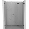 Mexen Lunar-F L skládací sprchové dveře pravé 145 cm, transparentní, kartáčovaný gun gray - 836SL-145-050-66-00-P