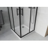 Mexen Rio čtvercová sprchová kabina 90 x 90 cm, matná, černá + sprchová vanička Flat, bílá - 860-090-090-70-30-4010B