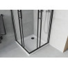 Mexen Rio čtvercová sprchová kabina 90 x 90 cm, matná, černá + sprchová vanička Flat, bílá - 860-090-090-70-30-4010B