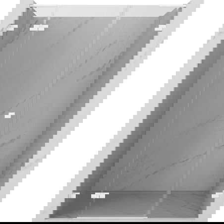 Mexen Lunar L sprchové dveře otočné levé 130 cm, transparentní, bílé - 834SL-130-050-20-00-L