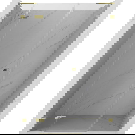 Mexen Lunar L sprchové dveře výklopné levé 130 cm, transparentní, zlaté - 834SL-130-050-50-00-L