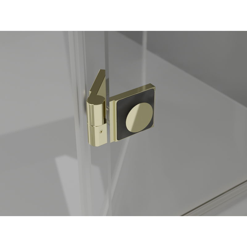 Mexen Lunar L, sklopné sprchové dveře levé 145 cm, transparentní, zlaté - 834SL-145-050-50-00-L