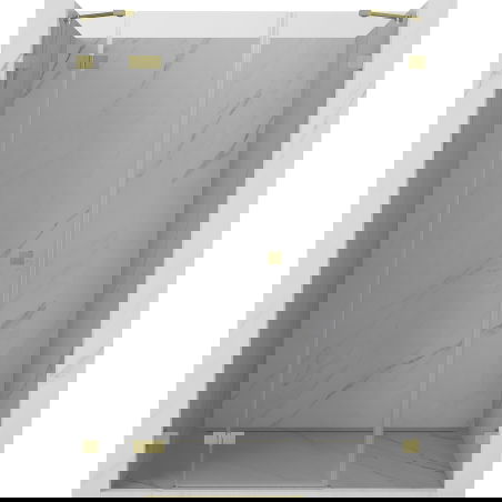 Mexen Lunar sprchové dveře výkyvné levé 155 cm, transparentní, zlaté kartáčované - 834S-155-050-55-00-L