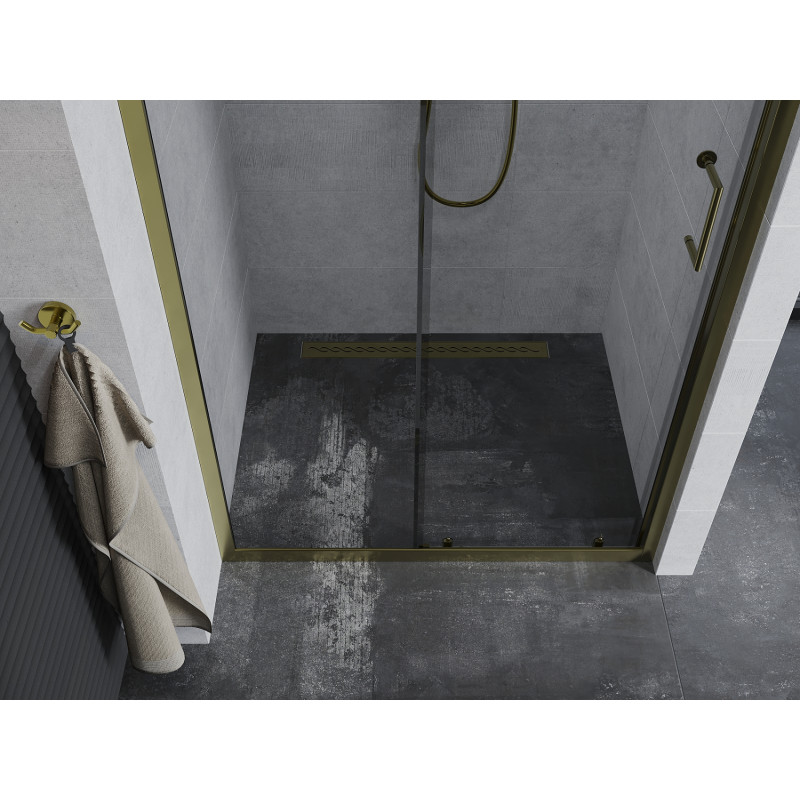 Mexen Apia posuvné sprchové dveře 95 cm, transparentní, zlaté - 845-095-000-50-00