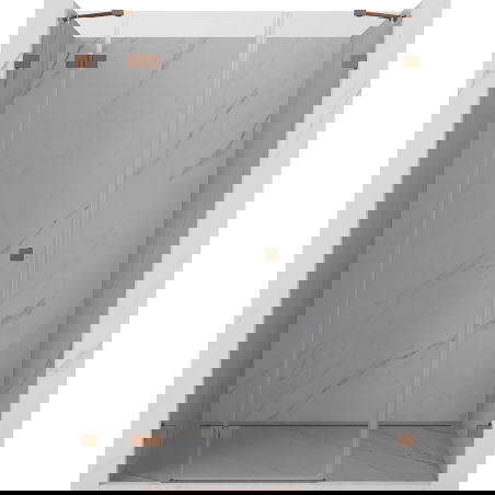 Mexen Lunar sprchové dveře výklopné levé 120 cm, transparentní, kartáčovaná měď - 834S-120-050-65-00-L