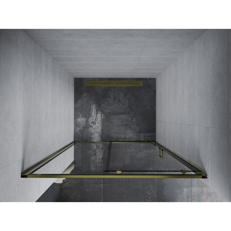 Mexen Apia posuvné sprchové dveře 90 cm, transparentní, zlaté - 845-090-000-50-00