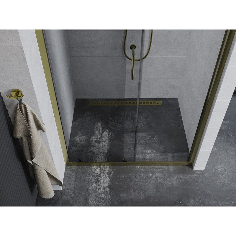 Mexen Apia posuvné sprchové dveře 105 cm, transparentní, zlaté - 845-105-000-50-00