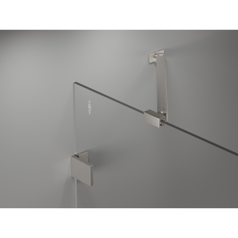 Mexen Lunar sprchové dveře s vyklápěním vlevo 135 cm, průhledné, kartáčovaný nikl - 834S-135-050-97-00-L