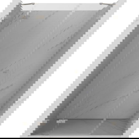 Mexen Lunar sprchové dveře výklopné levé 160 cm, transparentní, kartáčovaný nikl - 834S-160-050-97-00-L